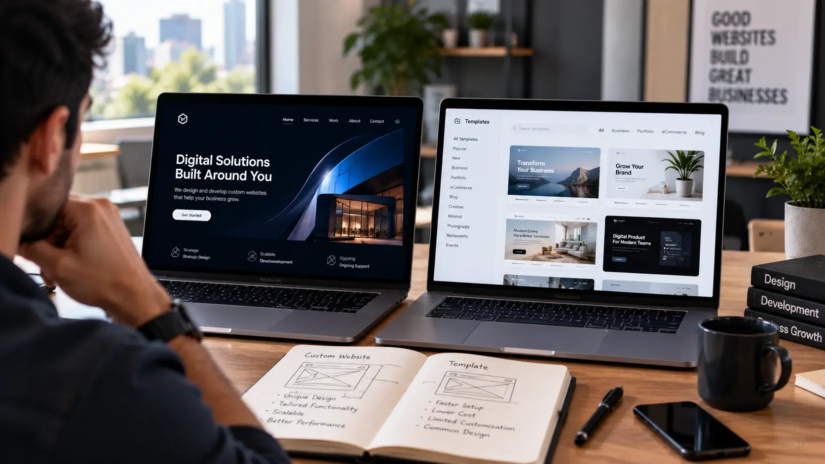 Custom website vs template — which is right for your business